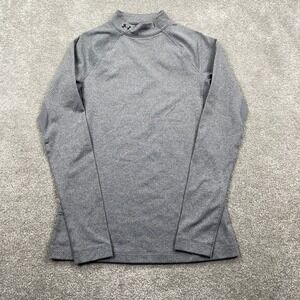 Under Armour ColdGear Womens Fitted Mock Neck Long Sleeve Shirt Gray SM